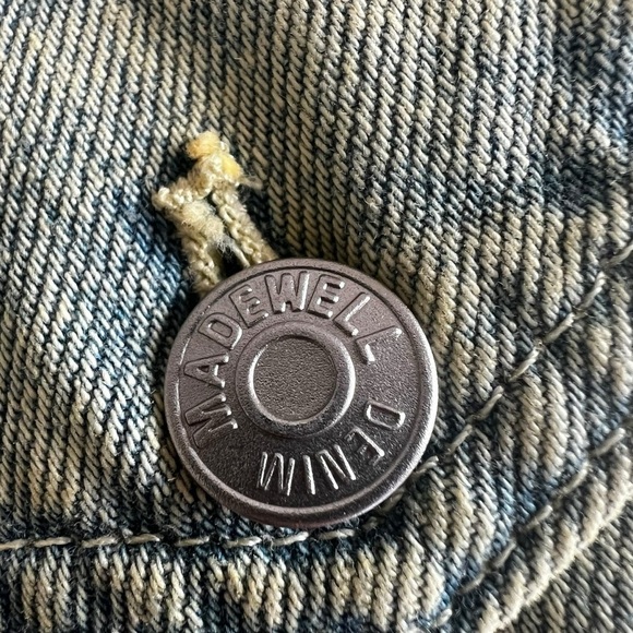 Madewell Denim Jacket Womens L Oversized Distressed Jean Jacket New - Picture 6 of 8